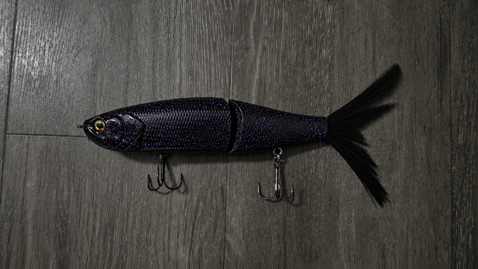 9 inch ladyfish glide bait "purple splatter"