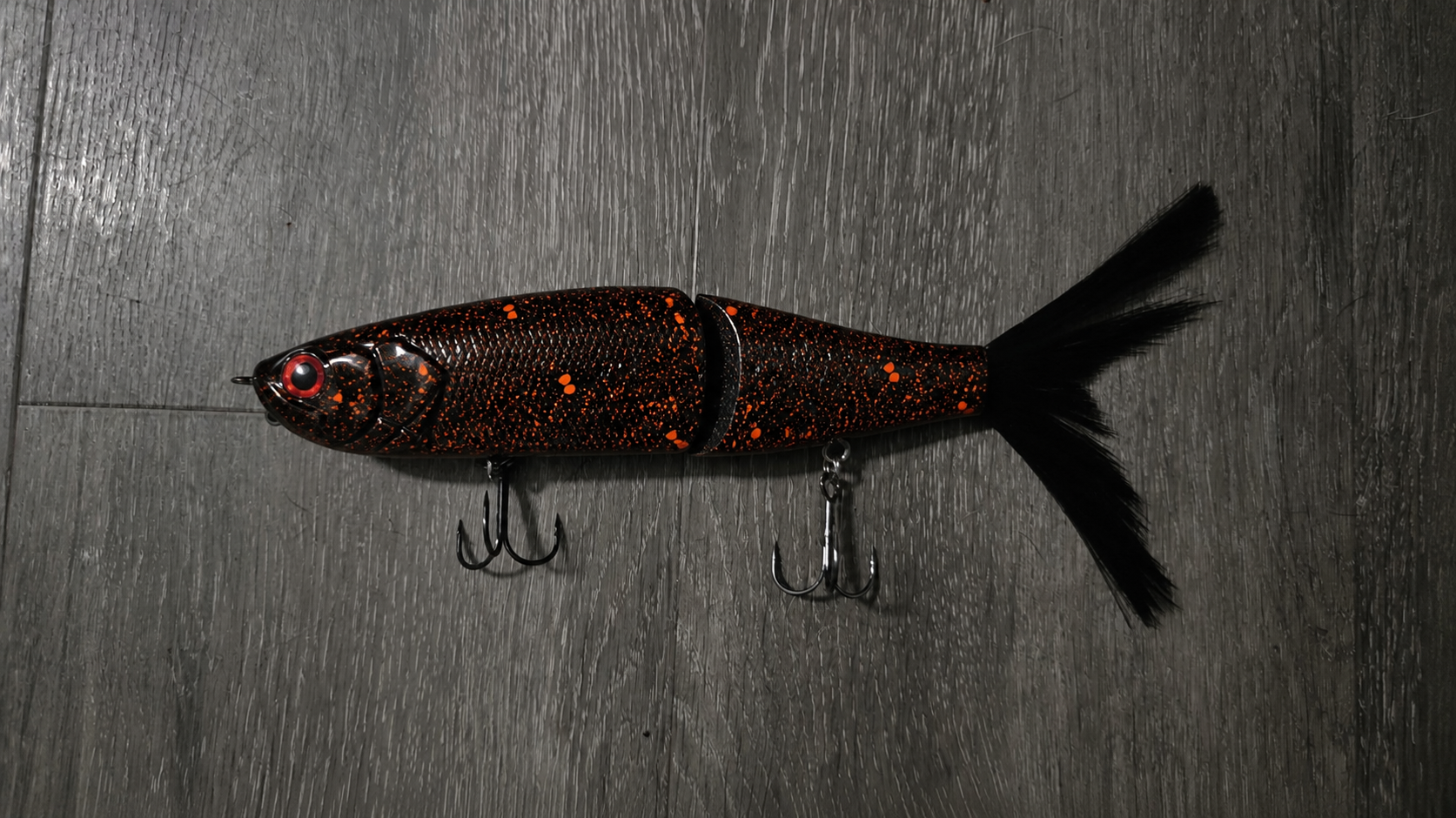 9 inch ladyfish glide bait "orange splatter"