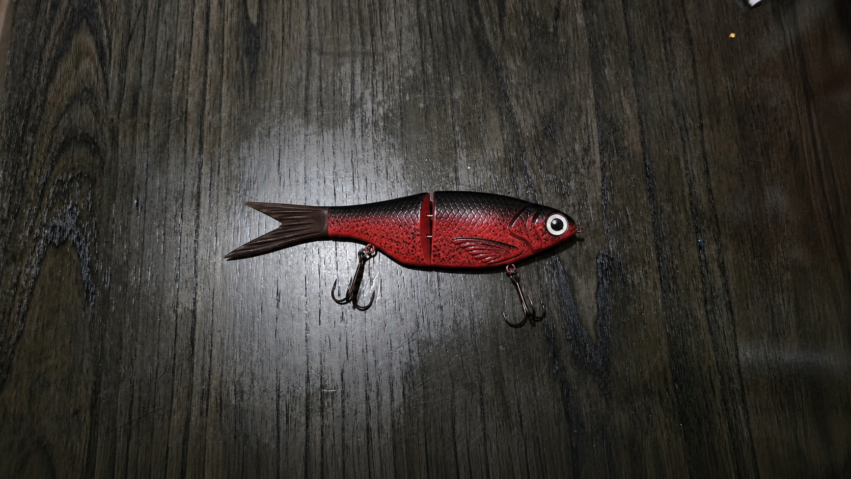 8.5 inch red October glide bait