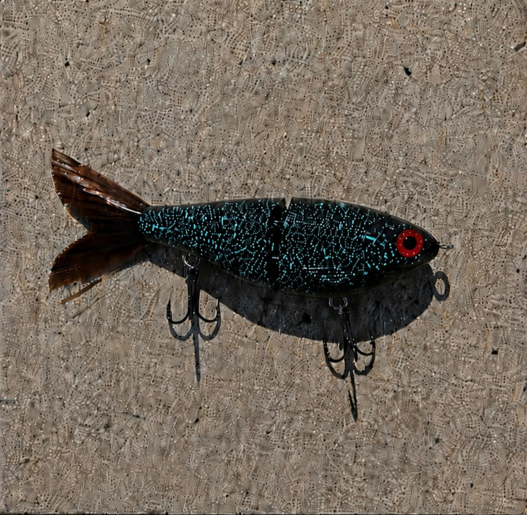 4 inch teal splatter glide bait