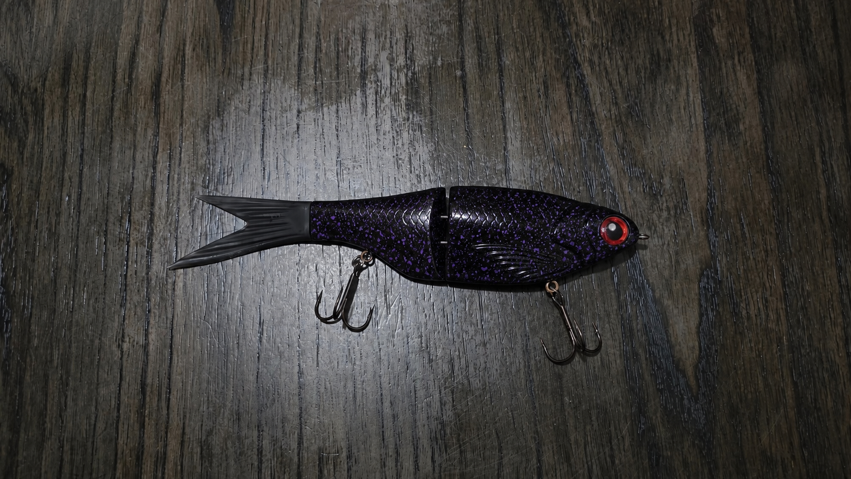 8.5 inch purple splatter glide bait
