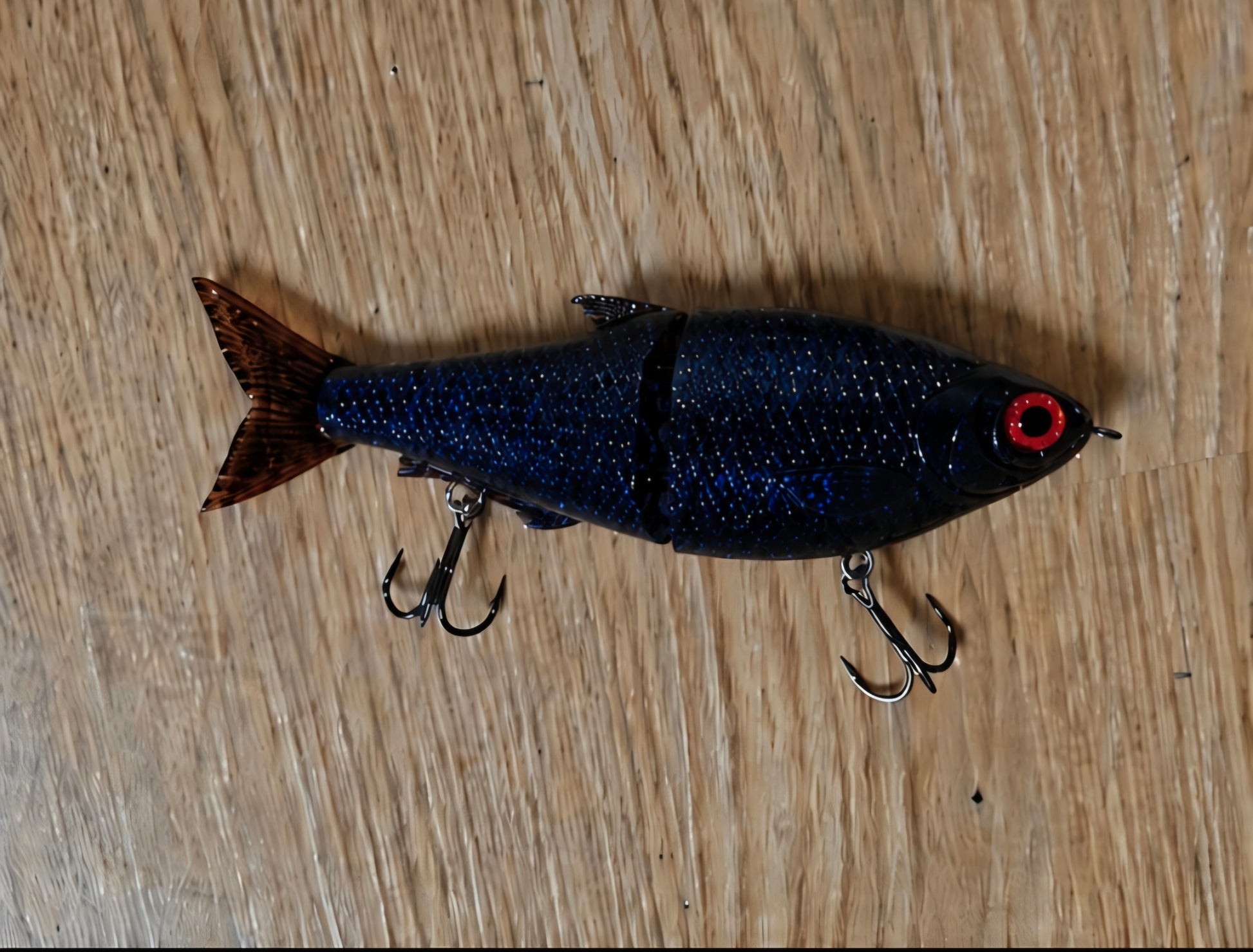 6.5 inch blue splatter glide bait