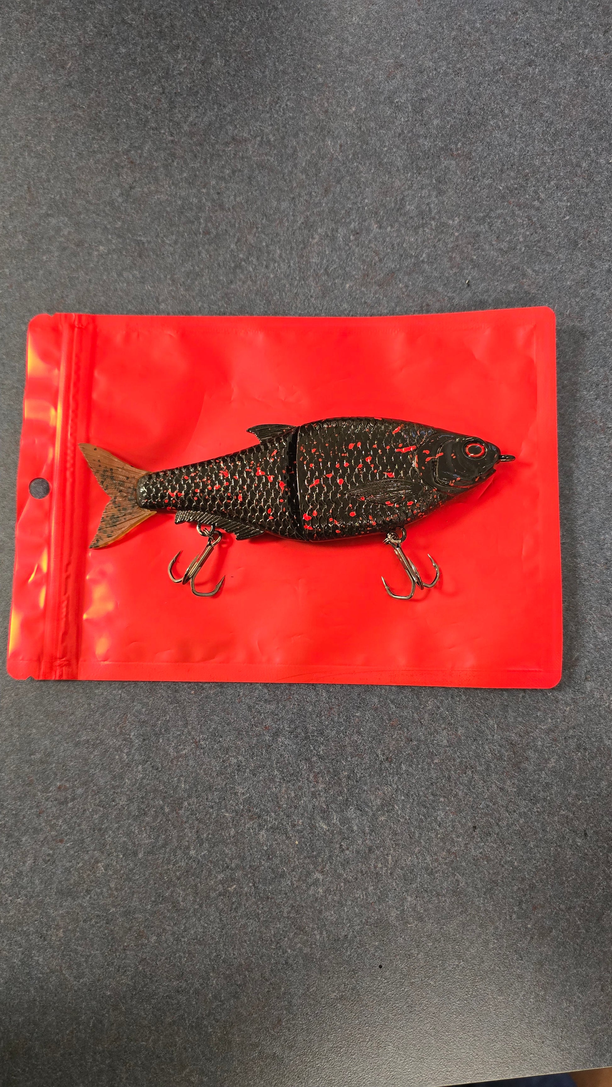 6.5 inch red splatter glide bait