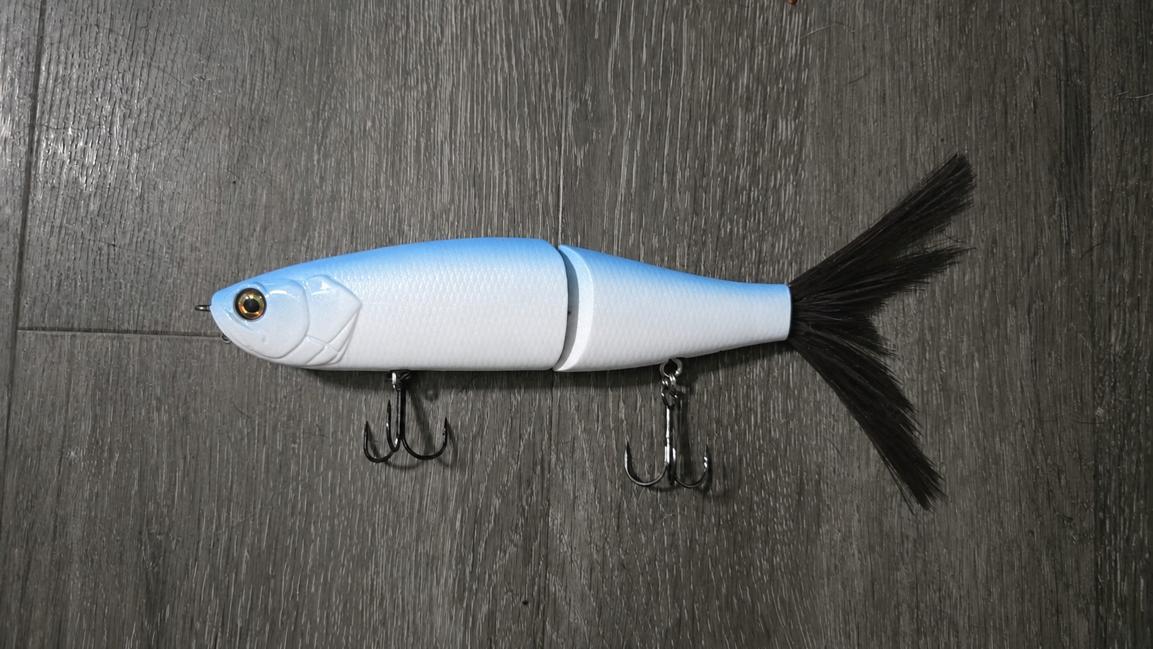 9 inch ladyfish glide bait "glacier shad"