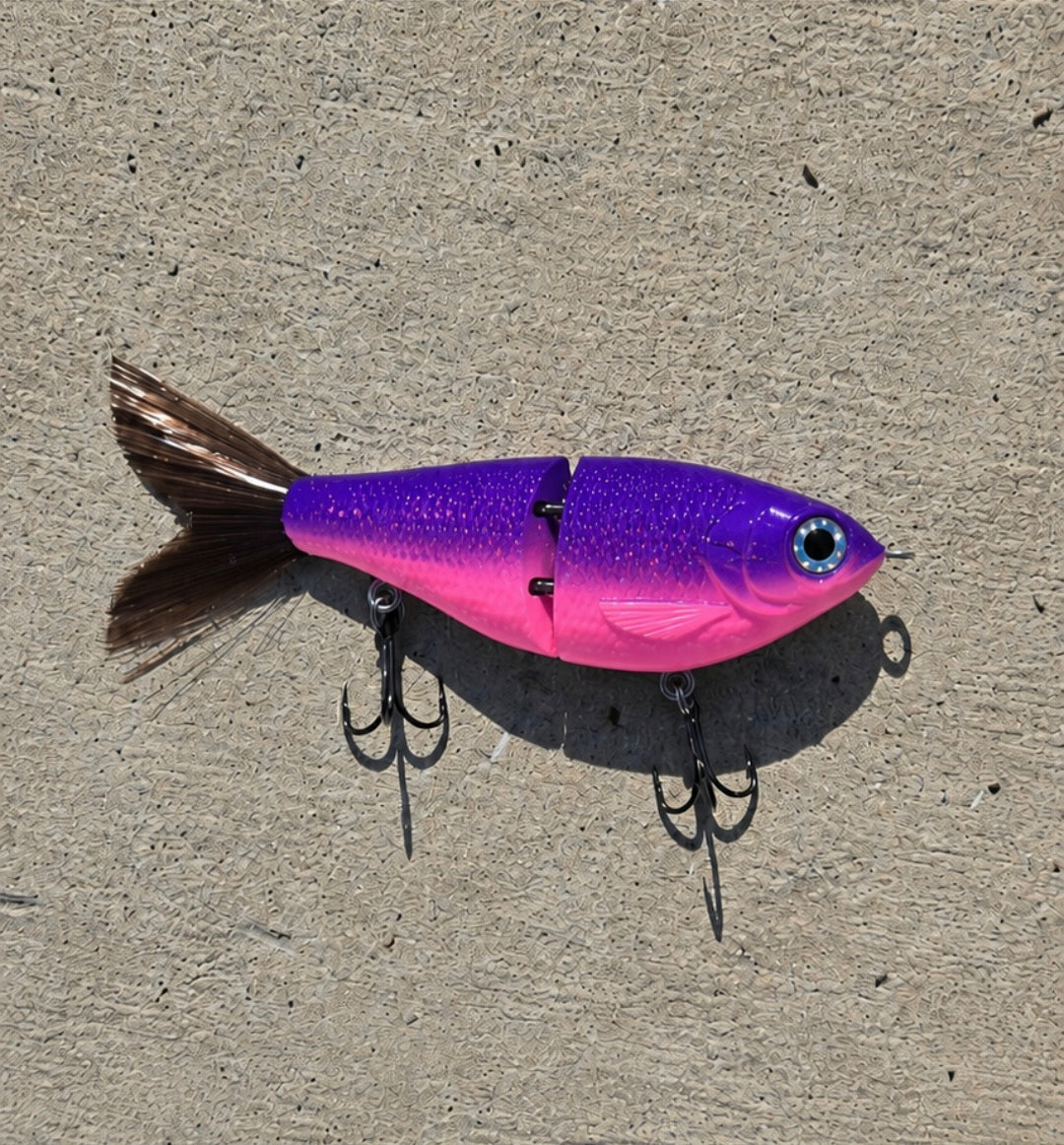 4 inch lavender mullet glide bait