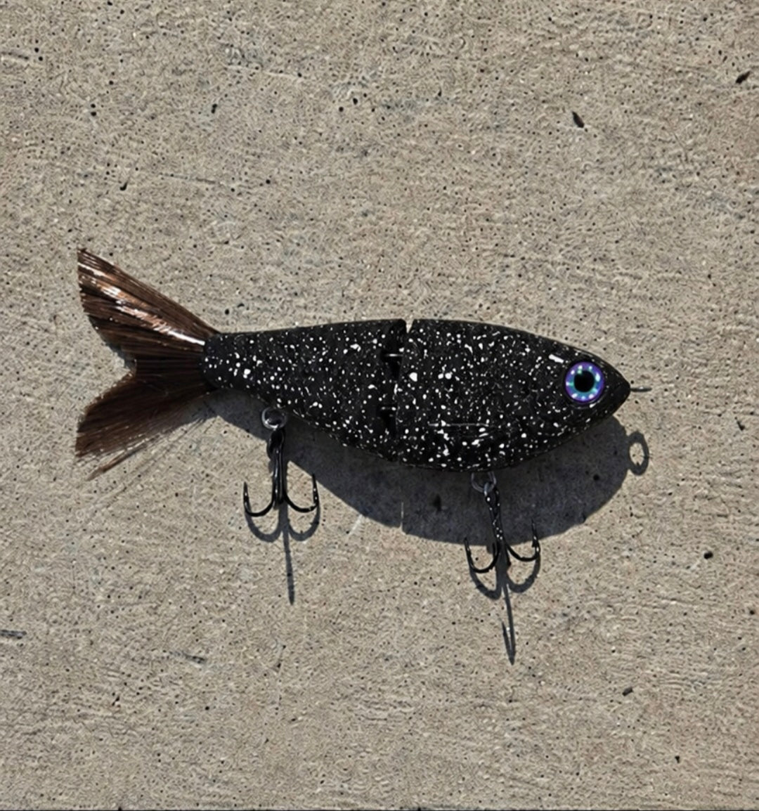 4 inch white splatter glide bait