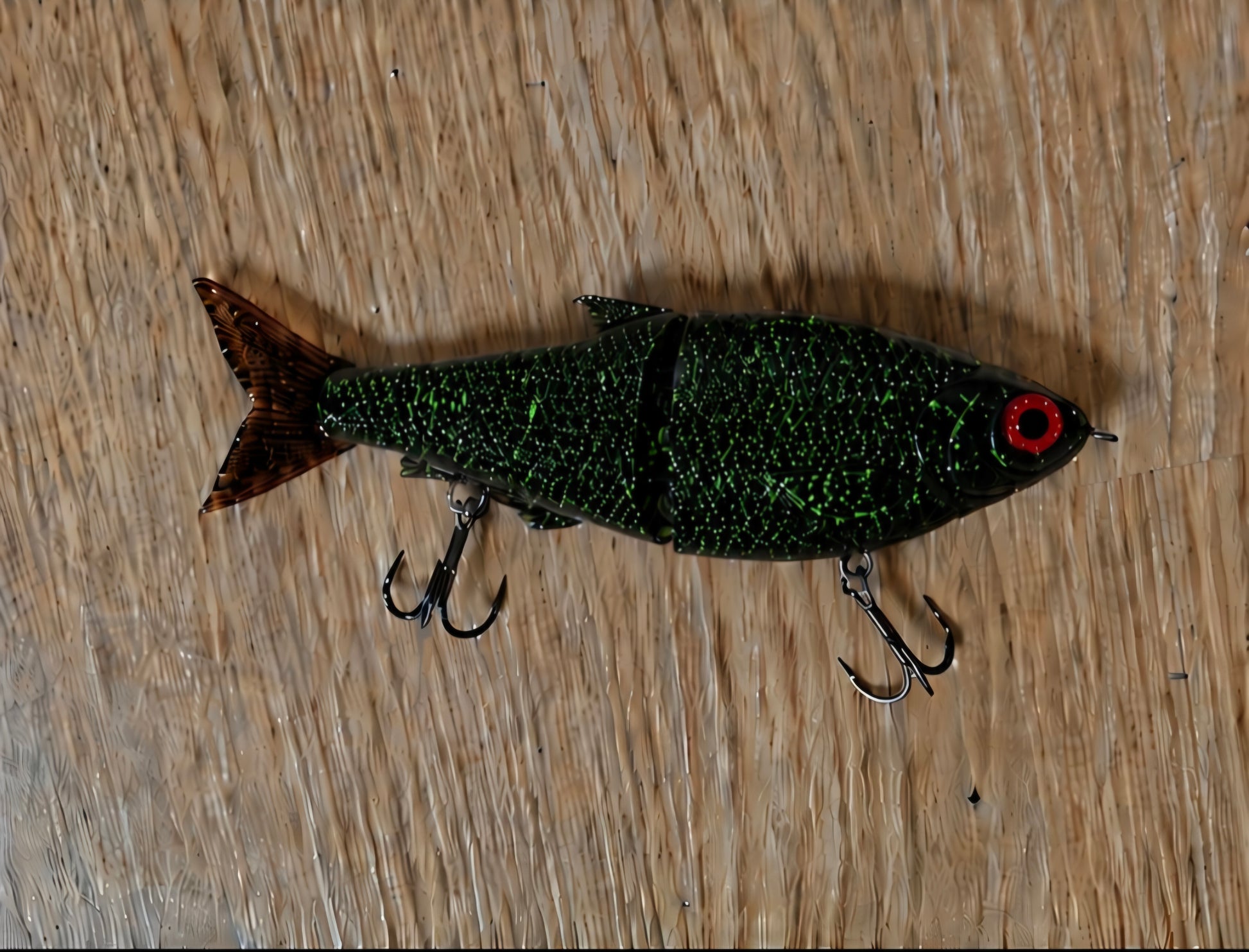 6.5 inch green splatter glide bait