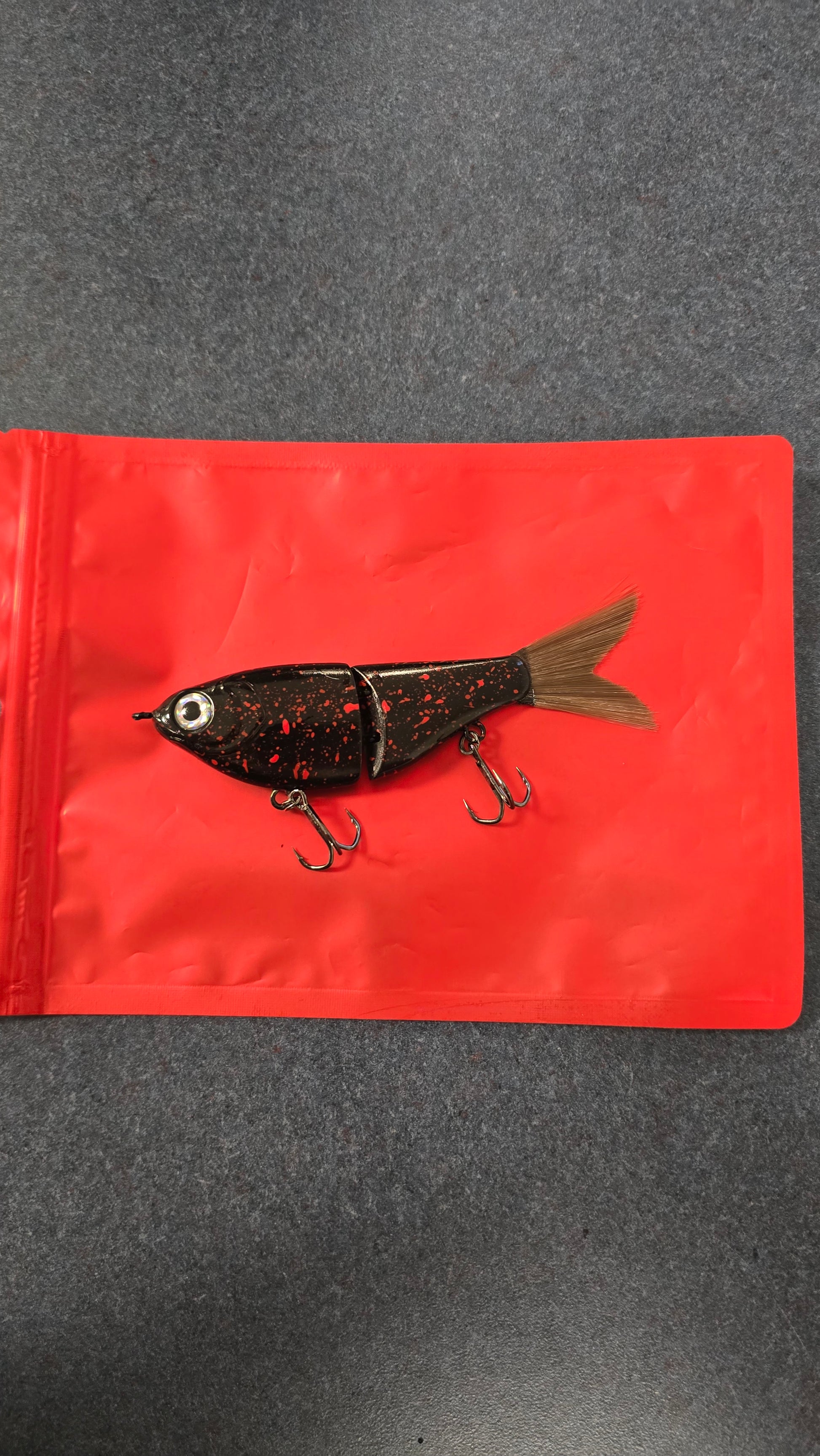 4 inch red splatter glide bait