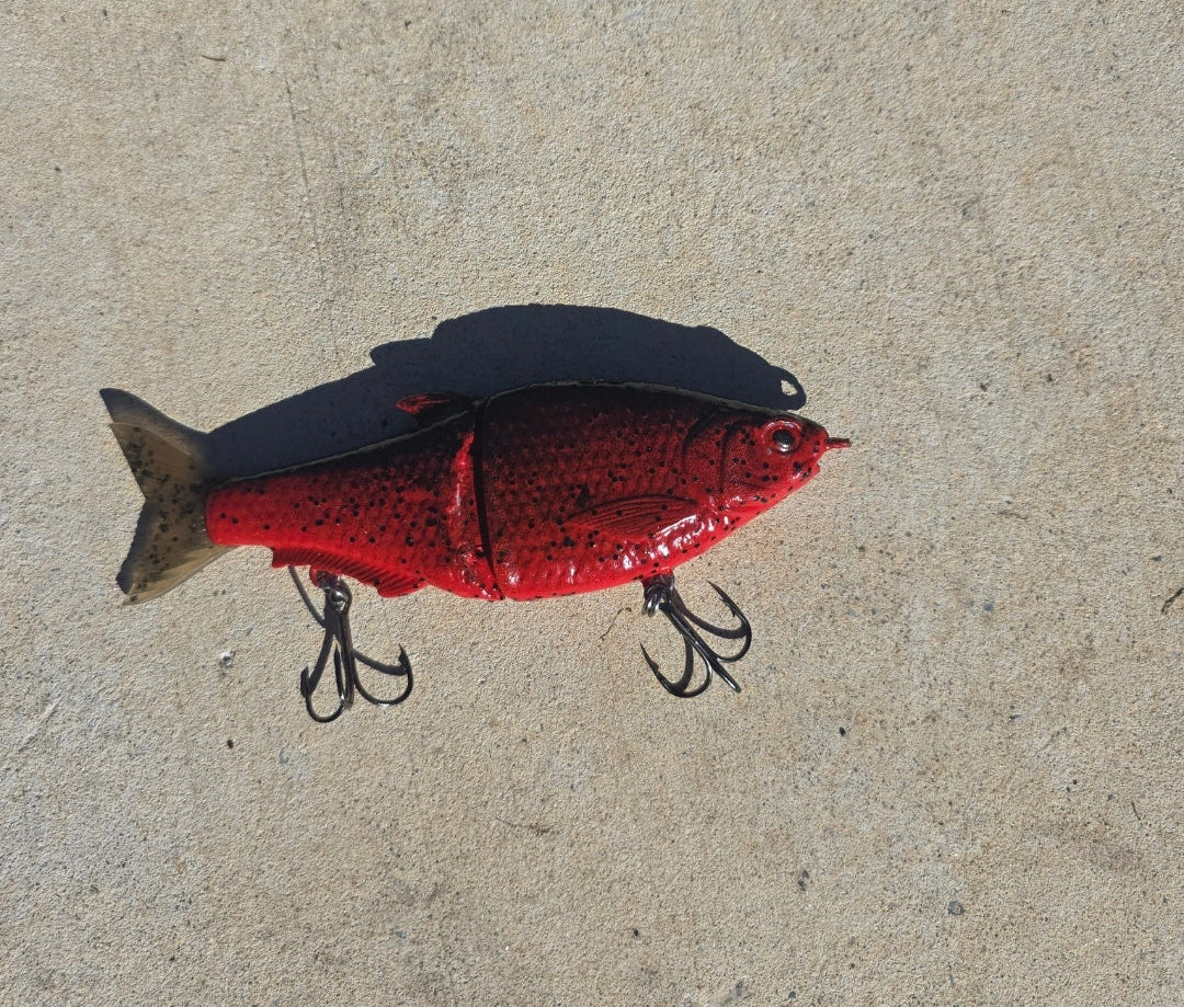 6.5 inch red October glide bait