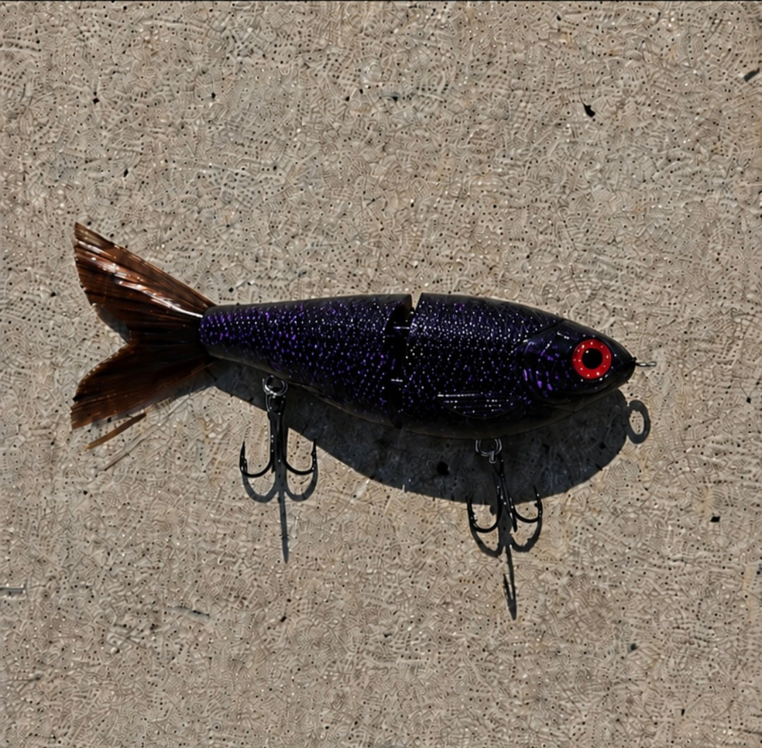 4 inch purple splatter glide bait