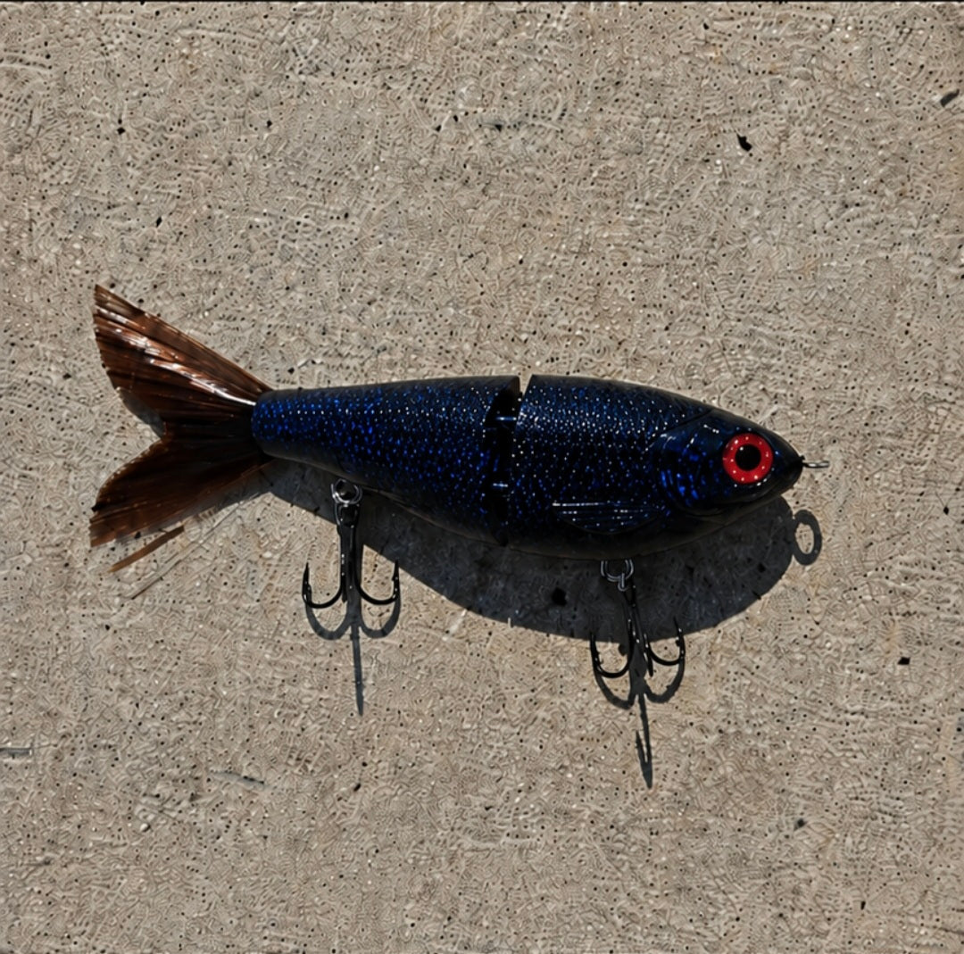 4 inch blue splatter glide bait