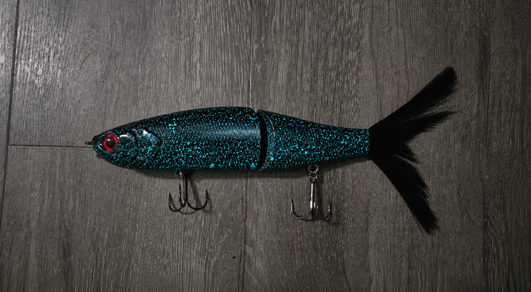 9 inch ladyfish glide bait "teal splatter"
