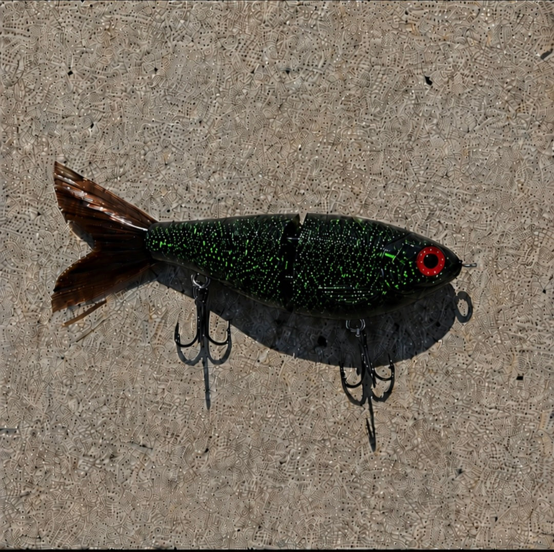 4 inch green splatter glide bait